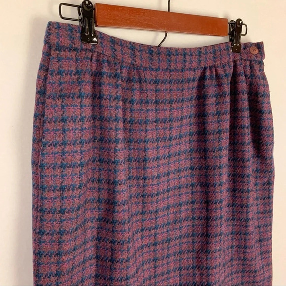 Vintage Pendleton Purple Plaid Classic Wool Skirt - Picture 3 of 5